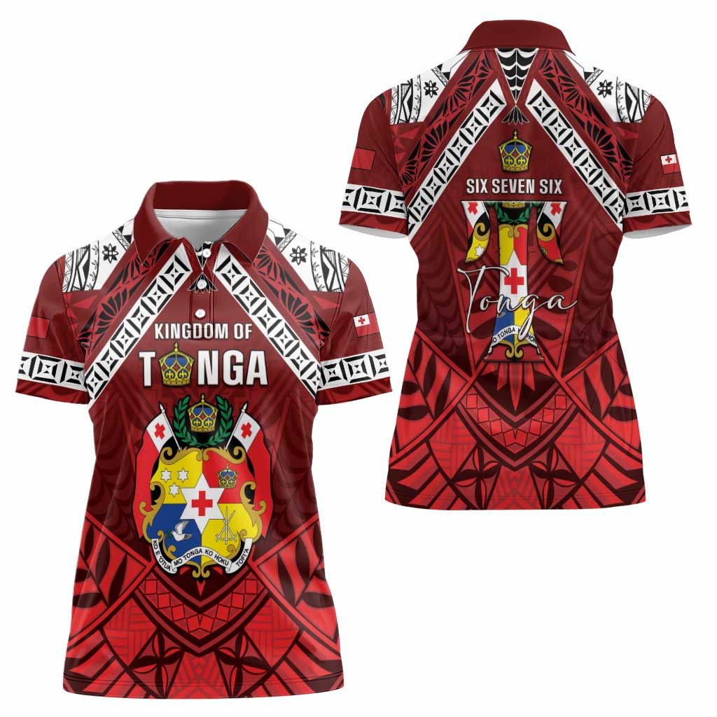 Tonga Emancipation Day Women Polo Shirt Tongan Kupesi Pattern
