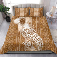 Tonga Kupesi Ngatu Bedding Set Vintage Brown Plumeria