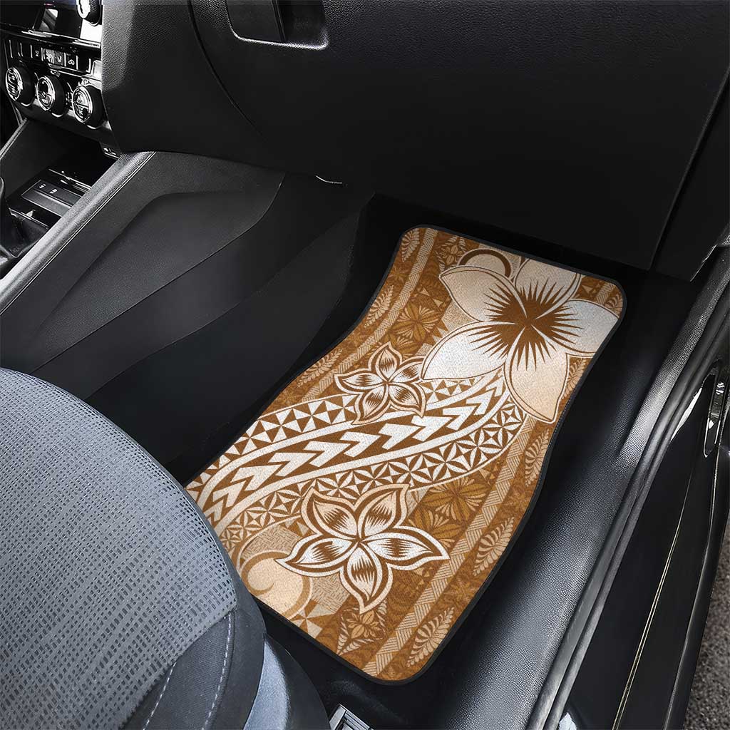 Tonga Kupesi Ngatu Car Mats Vintage Brown Plumeria