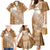 Tonga Kupesi Ngatu Family Matching Mermaid Dress and Hawaiian Shirt Vintage Brown Plumeria