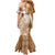 Tonga Kupesi Ngatu Family Matching Mermaid Dress and Hawaiian Shirt Vintage Brown Plumeria