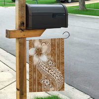 Tonga Kupesi Ngatu Garden Flag Vintage Brown Plumeria