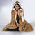 Tonga Kupesi Ngatu Hooded Blanket Vintage Brown Plumeria