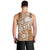 Tonga Kupesi Ngatu Men Tank Top Vintage Brown Plumeria