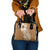 Tonga Kupesi Ngatu Shoulder Handbag Vintage Brown Plumeria