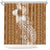 Tonga Kupesi Ngatu Shower Curtain Vintage Brown Plumeria