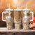 Tonga Kupesi Ngatu Tumbler With Handle Vintage Brown Plumeria
