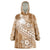 Tonga Kupesi Ngatu Wearable Blanket Hoodie Vintage Brown Plumeria