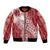 Tonga Kupesi Ngatu Bomber Jacket Vintage Red Plumeria