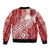 Tonga Kupesi Ngatu Bomber Jacket Vintage Red Plumeria
