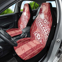 Tonga Kupesi Ngatu Car Seat Cover Vintage Red Plumeria