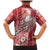 Tonga Kupesi Ngatu Family Matching Mermaid Dress and Hawaiian Shirt Vintage Red Plumeria