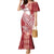 Tonga Kupesi Ngatu Family Matching Mermaid Dress and Hawaiian Shirt Vintage Red Plumeria