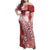 Tonga Kupesi Ngatu Family Matching Off Shoulder Maxi Dress and Hawaiian Shirt Vintage Red Plumeria