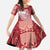 Tonga Kupesi Ngatu Family Matching Tank Maxi Dress and Hawaiian Shirt Vintage Red Plumeria