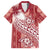 Tonga Kupesi Ngatu Family Matching Tank Maxi Dress and Hawaiian Shirt Vintage Red Plumeria