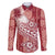 Tonga Kupesi Ngatu Family Matching Tank Maxi Dress and Hawaiian Shirt Vintage Red Plumeria