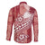 Tonga Kupesi Ngatu Family Matching Tank Maxi Dress and Hawaiian Shirt Vintage Red Plumeria