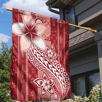 Tonga Kupesi Ngatu Garden Flag Vintage Red Plumeria