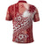 Tonga Kupesi Ngatu Polo Shirt Vintage Red Plumeria
