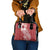 Tonga Kupesi Ngatu Shoulder Handbag Vintage Red Plumeria