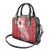 Tonga Kupesi Ngatu Shoulder Handbag Vintage Red Plumeria