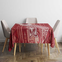 Tonga Kupesi Ngatu Tablecloth Vintage Red Plumeria