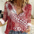 Tonga Kupesi Ngatu Women Casual Shirt Vintage Red Plumeria