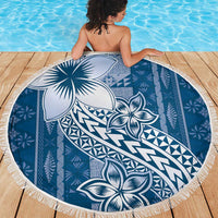 Tonga Kupesi Ngatu Beach Blanket Vintage Blue Plumeria