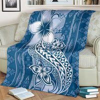 Tonga Kupesi Ngatu Blanket Vintage Blue Plumeria