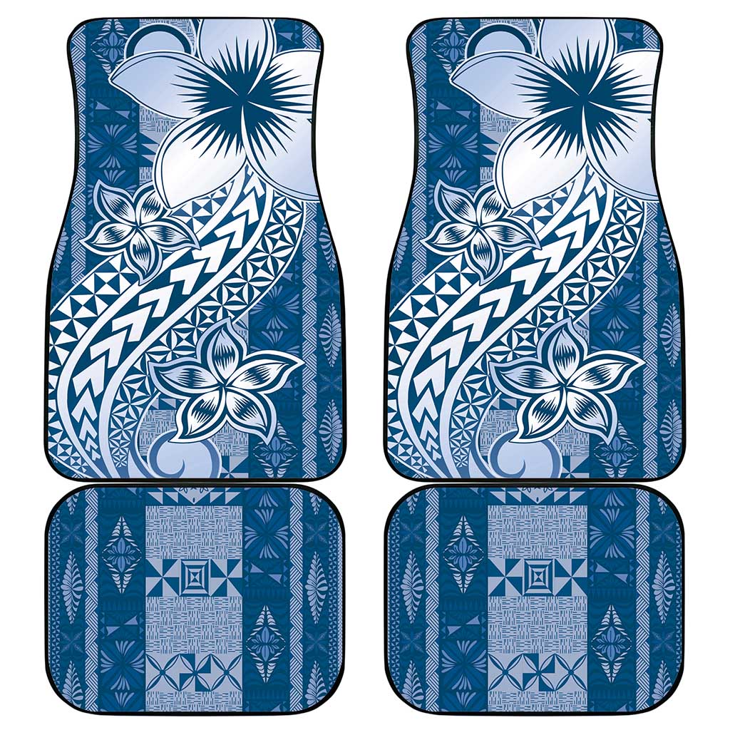 Tonga Kupesi Ngatu Car Mats Vintage Blue Plumeria