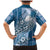Tonga Kupesi Ngatu Family Matching Mermaid Dress and Hawaiian Shirt Vintage Blue Plumeria