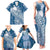 Tonga Kupesi Ngatu Family Matching Tank Maxi Dress and Hawaiian Shirt Vintage Blue Plumeria