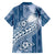Tonga Kupesi Ngatu Family Matching Tank Maxi Dress and Hawaiian Shirt Vintage Blue Plumeria