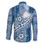 Tonga Kupesi Ngatu Family Matching Tank Maxi Dress and Hawaiian Shirt Vintage Blue Plumeria