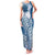 Tonga Kupesi Ngatu Family Matching Tank Maxi Dress and Hawaiian Shirt Vintage Blue Plumeria
