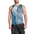 Tonga Kupesi Ngatu Men Tank Top Vintage Blue Plumeria