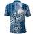 Tonga Kupesi Ngatu Polo Shirt Vintage Blue Plumeria