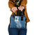 Tonga Kupesi Ngatu Shoulder Handbag Vintage Blue Plumeria
