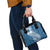 Tonga Kupesi Ngatu Shoulder Handbag Vintage Blue Plumeria