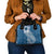 Tonga Kupesi Ngatu Shoulder Handbag Vintage Blue Plumeria