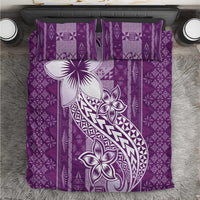 Tonga Kupesi Ngatu Bedding Set Vintage Purple Plumeria