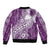 Tonga Kupesi Ngatu Bomber Jacket Vintage Purple Plumeria