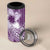 Tonga Kupesi Ngatu 4 in 1 Can Cooler Tumbler Vintage Purple Plumeria