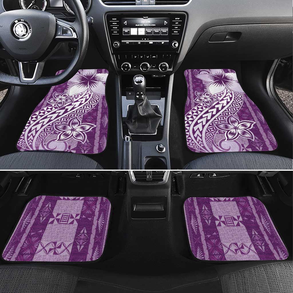 Tonga Kupesi Ngatu Car Mats Vintage Purple Plumeria