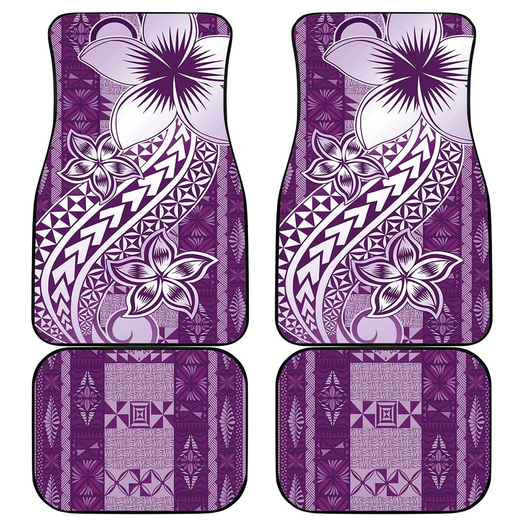 Tonga Kupesi Ngatu Car Mats Vintage Purple Plumeria