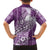 Tonga Kupesi Ngatu Family Matching Long Sleeve Bodycon Dress and Hawaiian Shirt Vintage Purple Plumeria