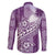 Tonga Kupesi Ngatu Family Matching Long Sleeve Bodycon Dress and Hawaiian Shirt Vintage Purple Plumeria