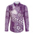 Tonga Kupesi Ngatu Family Matching Tank Maxi Dress and Hawaiian Shirt Vintage Purple Plumeria