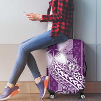Tonga Kupesi Ngatu Luggage Cover Vintage Purple Plumeria